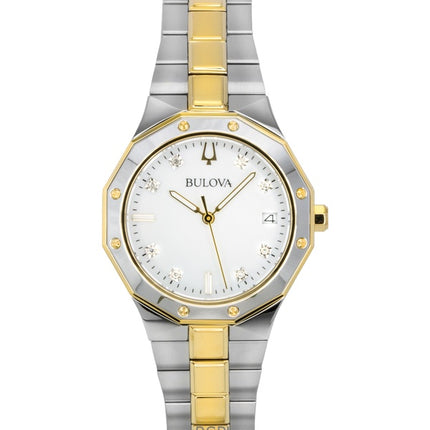 Bulova Prestige rustfrit stål perlemor urskive kvarts 98P234 100M dameur