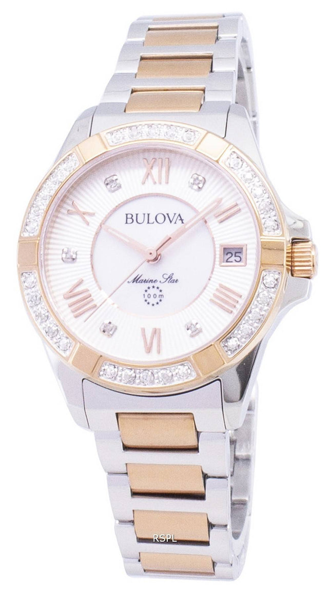 Bulova Marine stjerne 98R234 diamant Accent Quartz kvinder ur