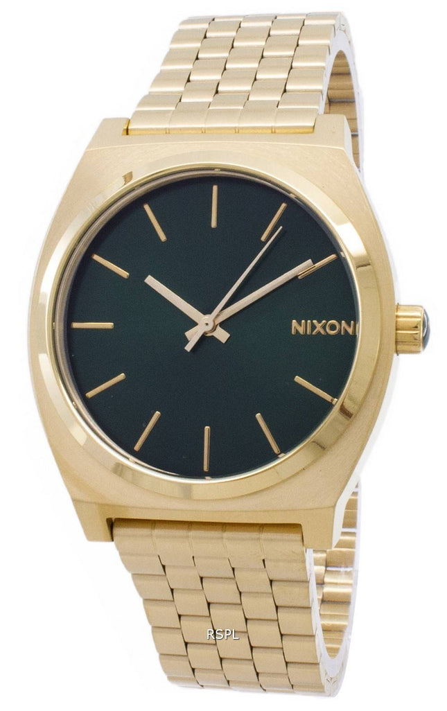 Nixon Time Teller guld Tone grønne Sunray A045-1919-00 Herreur