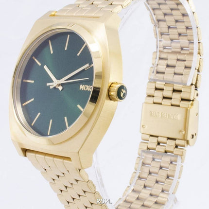 Nixon Time Teller guld Tone grønne Sunray A045-1919-00 Herreur