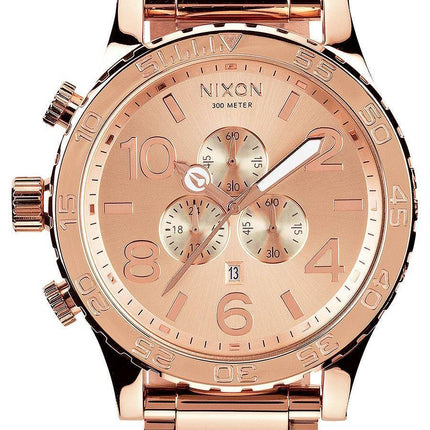Nixon kvarts Chronograph alle Rose guld 300M A083-897-00 Herreur