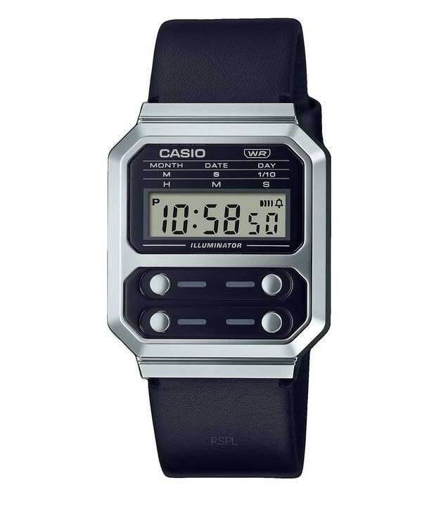Casio Vintage Youth Digital Læder Quartz A100WEL-1A A100WEL-1 herreur