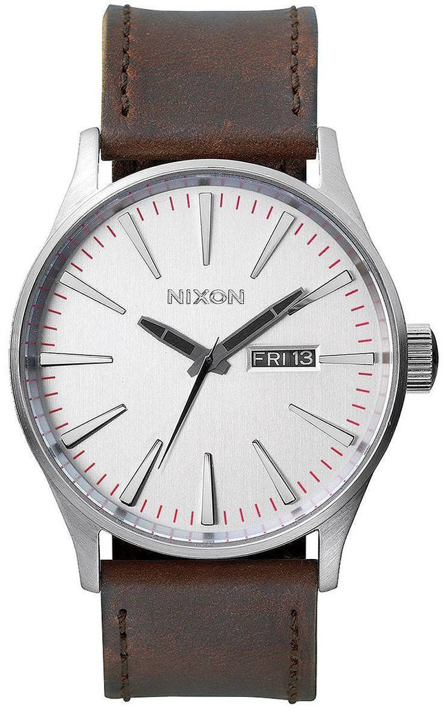 Nixon kvarts Sentry sort læder A105-1113-00 Herreur