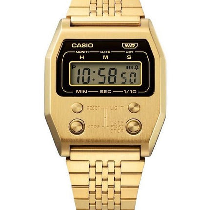 Casio Vintage digitalt guld ionbelagt rustfrit stål kvarts A1100G-5 unisex ur