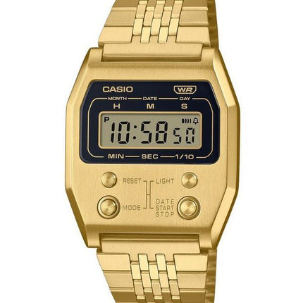 Casio Vintage digitalt guld ionbelagt rustfrit stål kvarts A1100G-5 unisex ur