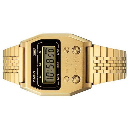 Casio Vintage digitalt guld ionbelagt rustfrit stål kvarts A1100G-5 unisex ur