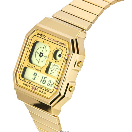 Casio Vintage digitalt rustfrit stål kvarts A130WEG-9A unisex ur