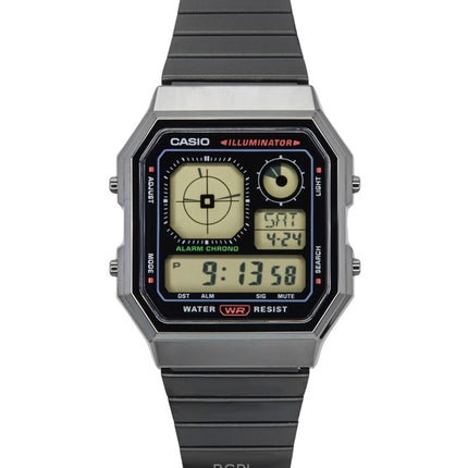 Casio Vintage digitalt rustfrit stål kvarts A130WEGG-1A unisex ur