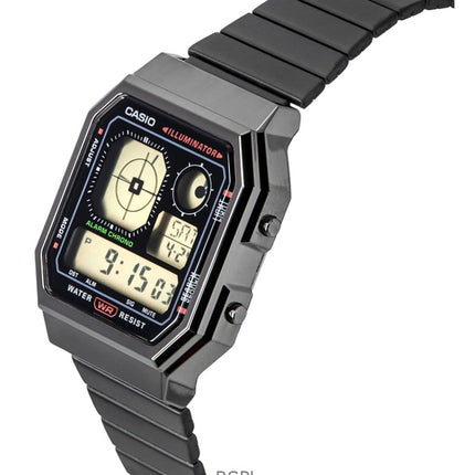 Casio Vintage digitalt rustfrit stål kvarts A130WEGG-1A unisex ur