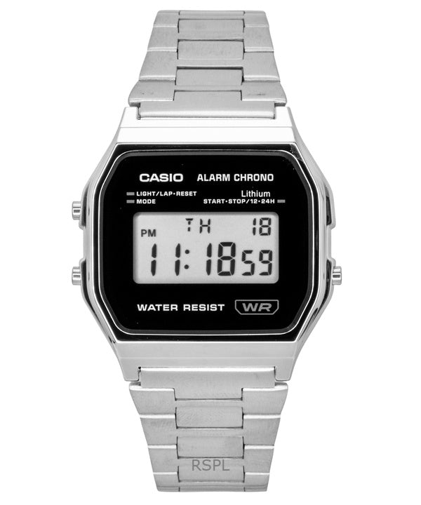 Casio Vintage Digital Rustfrit Stål Quartz A158WEA-1 Unisex