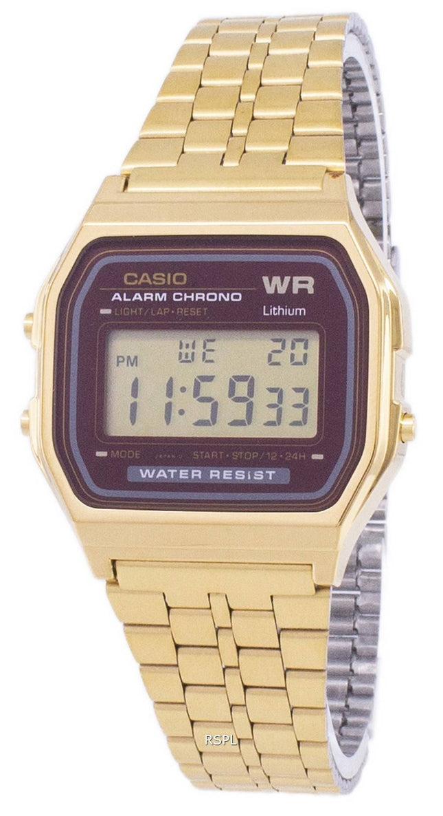 Casio guld Tone Chronograph Digital A159WGEA-5 Herreur