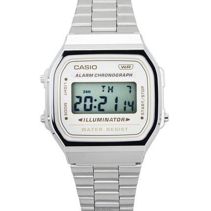 Casio Vintage Digital rustfrit stål armbånd Quartz A168WA-8 unisex ur