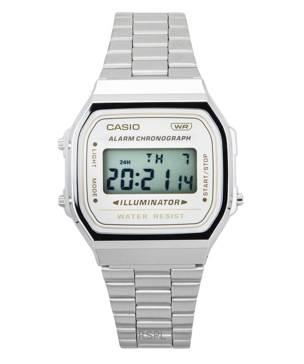 Casio Vintage Digital rustfrit stål armbånd Quartz A168WA-8 unisex ur