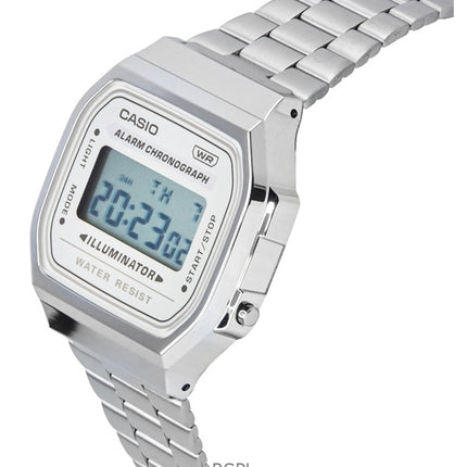 Casio Vintage Digital rustfrit stål armbånd Quartz A168WA-8 unisex ur