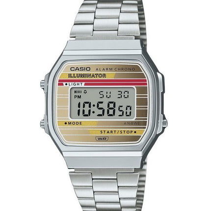 Casio Vintage Heritage farver rustfrit stål flerfarvet urskive Quartz A168WEHA-9A unisex ur