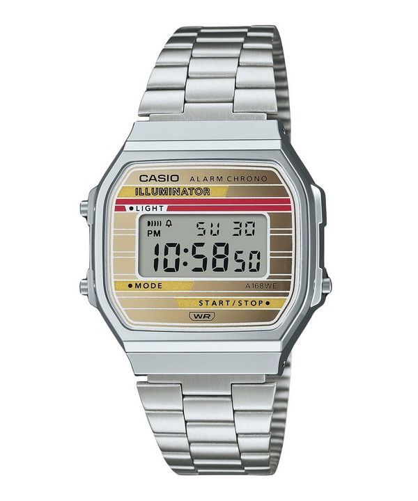 Casio Vintage Heritage farver rustfrit stål flerfarvet urskive Quartz A168WEHA-9A unisex ur