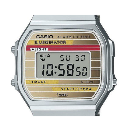 Casio Vintage Heritage farver rustfrit stål flerfarvet urskive Quartz A168WEHA-9A unisex ur