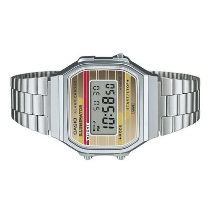 Casio Vintage Heritage farver rustfrit stål flerfarvet urskive Quartz A168WEHA-9A unisex ur