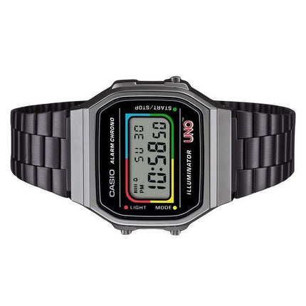 Casio Vintage Digital UNO Collaboration Model Rustfrit stål Armbånd Quartz A168WEUC-1A Unisex ur