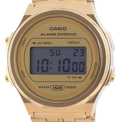 Casio Youth Vintage guldfarvet rustfrit stÃ¥l Digital A171WEG-9A Unisex ur