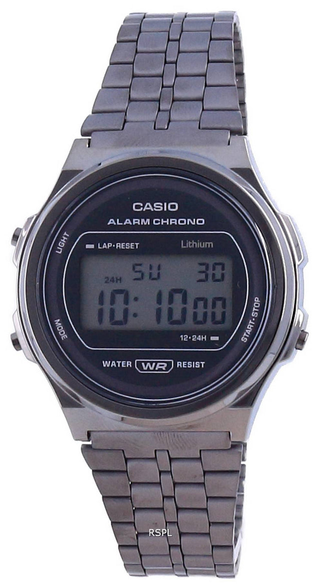 Casio Youth Vintage rustfrit stÃ¥l Digital A171WEGG-1A Unisex ur