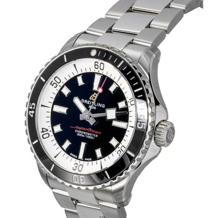 Breitling Superocean rustfrit stål sort urskive automatisk dykkerur A17375211B1A1 300M herreur