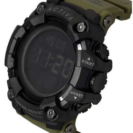 Invicta Activa Digital Army Green Polyurethanrem Sort Skive Quartz ACW1968-002 Herreur