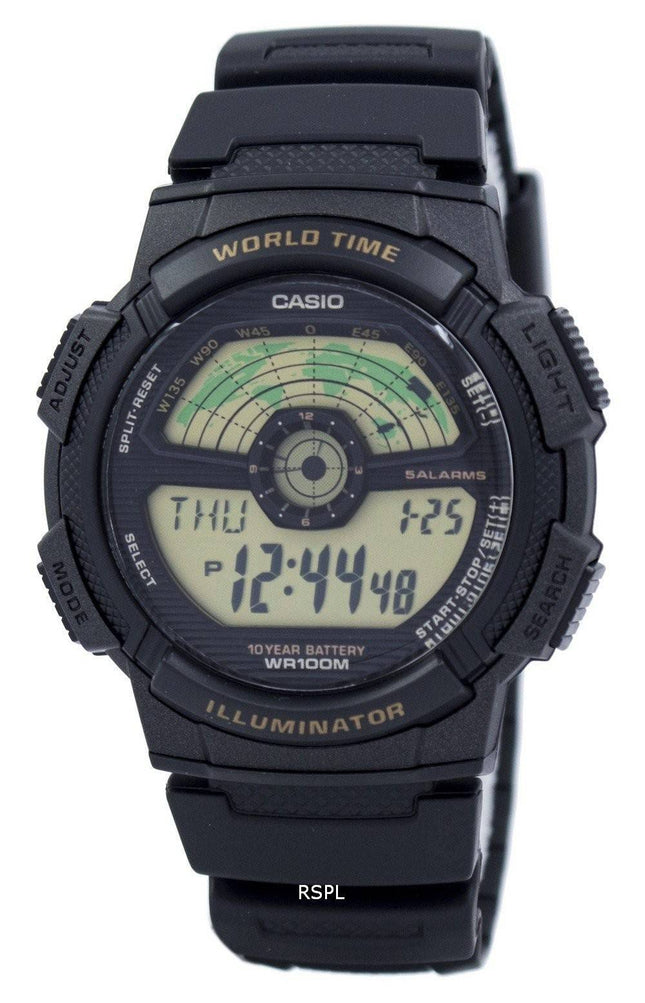 Casio ungdom Illuminator verden tid verden kort AE-1100W-1BV AE1100W-1BV Herreur