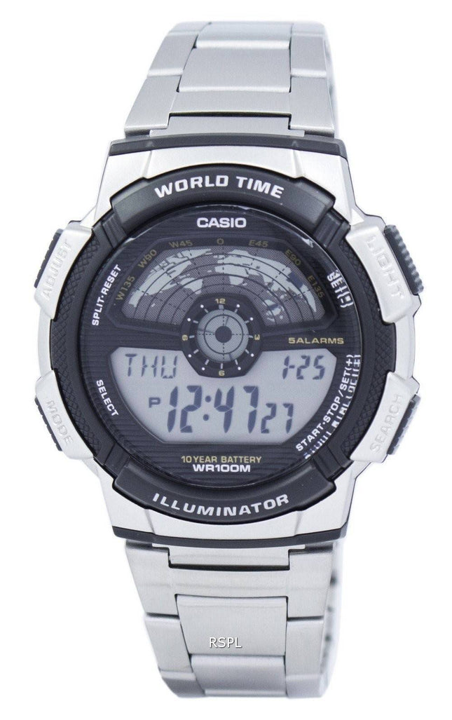 Casio ungdom Illuminator verden tid Digital AE-1100WD-1AV AE1100WD-1AV Herreur
