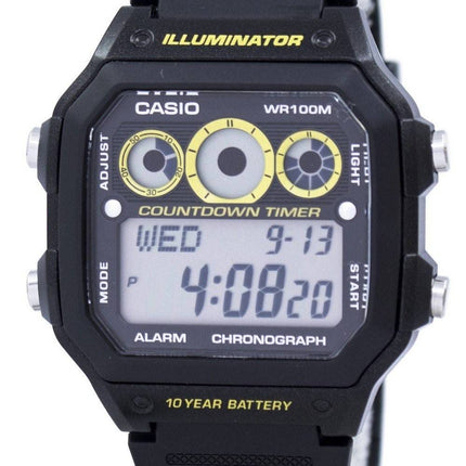Casio ungdom serie Illuminator Chronograph Alarm AE-1300WH-1AV Herreur