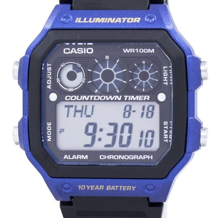 Casio ungdom serie Illuminator Chronograph Alarm AE-1300WH-2AV Herreur