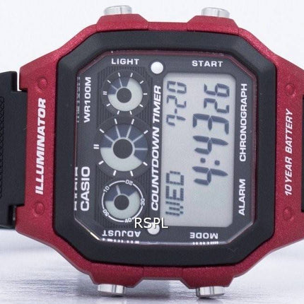 Casio ungdom serie Illuminator Chronograph Alarm AE-1300WH-4AV Herreur