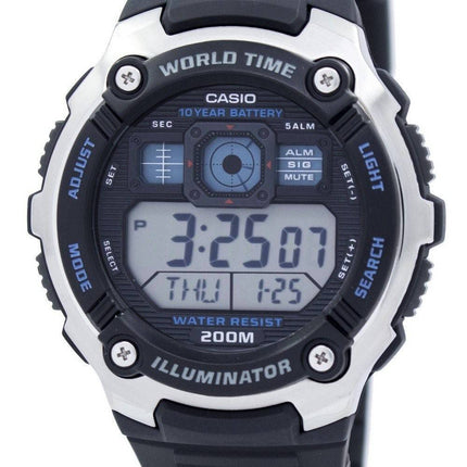 Casio ungdom Illuminator verden tid Alarm AE-2000W-1AV AE2000W-1AV Herreur