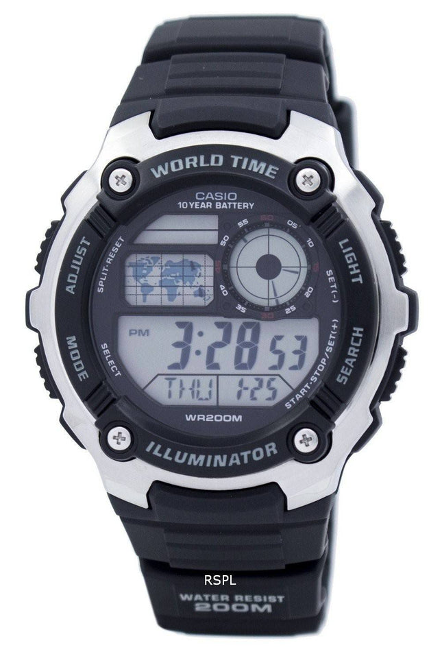 Casio ungdom Illuminator verden tid Digital AE-2100W-1AV AE2100W-1AV Herreur