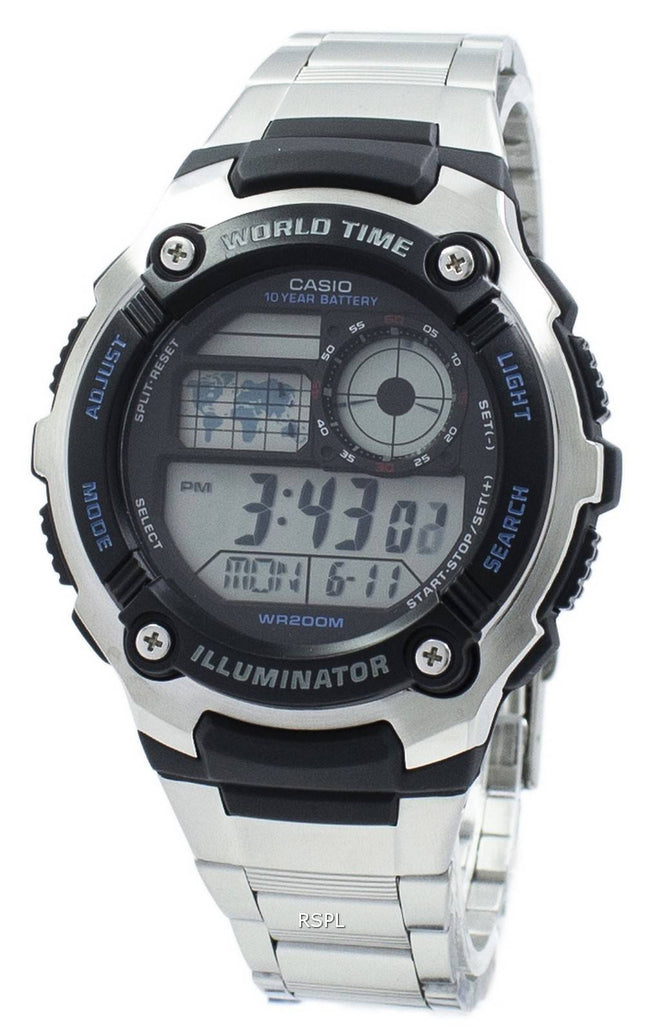 Casio ungdom Illuminator verden tid Digital AE-2100WD-1AV AE2100WD-1AV Herreur