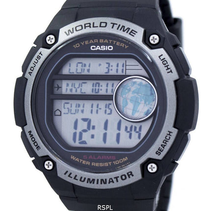 Casio ungdom Illuminator verden tid Digital AE-3000W-1AV AE3000W-1AV Herreur