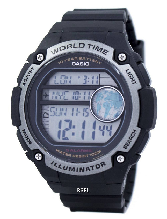 Casio ungdom Illuminator verden tid Digital AE-3000W-1AV AE3000W-1AV Herreur