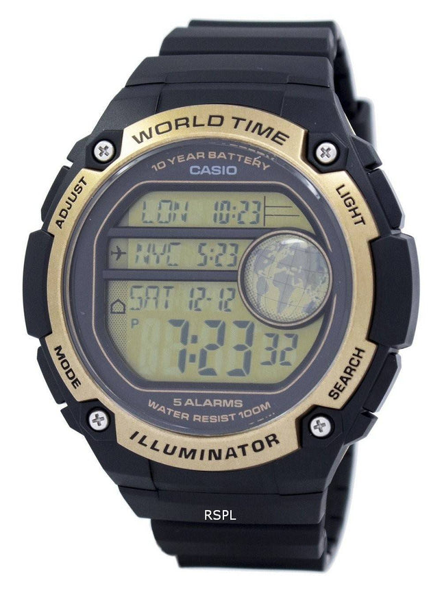 Casio ungdom Illuminator verden tid Alarm AE-3000W-9AV AE3000W-9AV Herreur