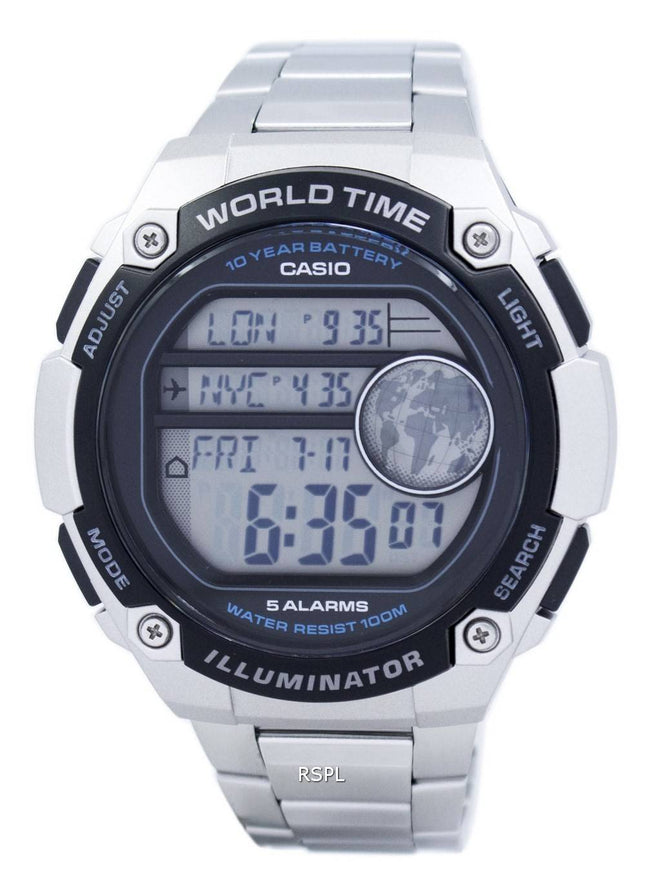 Casio ungdom Illuminator verden tid Digital AE-3000WD-1AV AE3000WD-1AV Herreur
