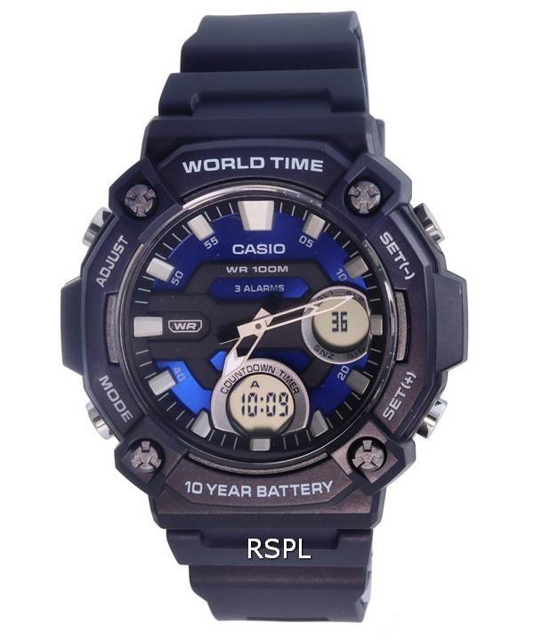 Casio Sports Analog Digital Dial Quartz AEQ-120W-2A AEQ120W-2 100M herreur