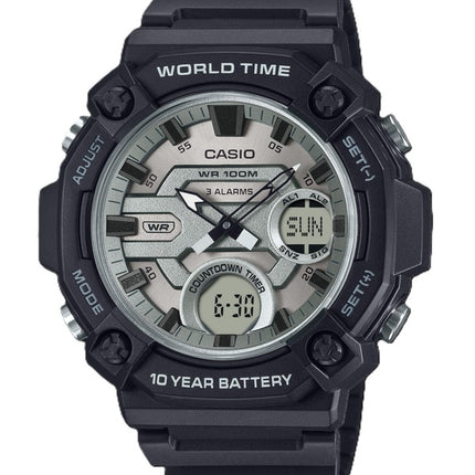 Casio Standard Analog Digital Resin Rem Sølv Urskive Quartz AEQ-120W-7AV 100M herreur