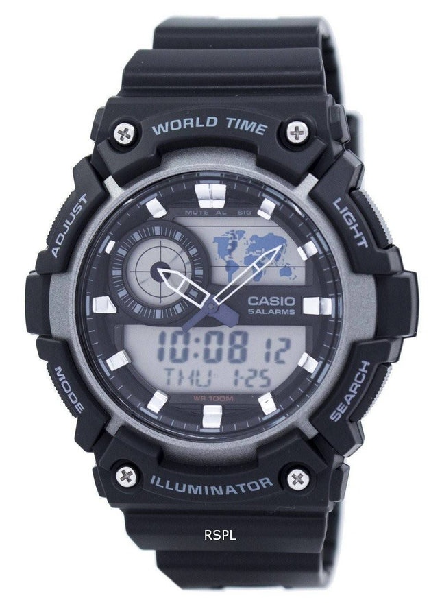 Casio ungdom verden tid Alarm Analog Digital AEQ-200W-1AV AEQ200W-1AV Herreur