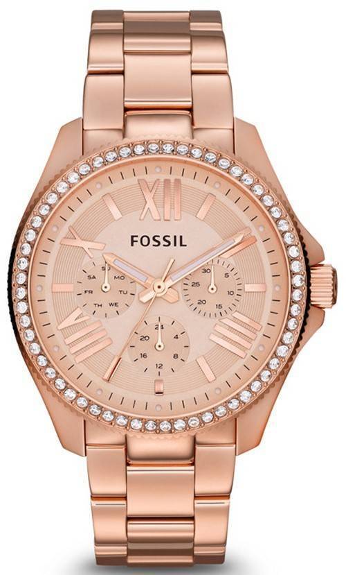 Fossile Cecile multifunktions Crystal Rose guld-Tone AM4483 kvinders ur
