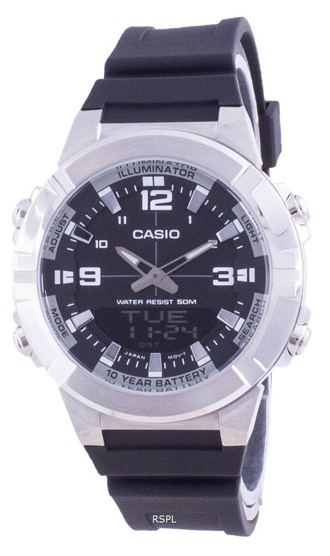 Casio Analog Digital World Time Harpiksrem AMW-870-1A AMW870-1 Herreur