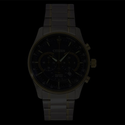 Citizen Chronograph tofarvet rustfrit stål blå urskive kvarts AN8194-51L 100M herreur