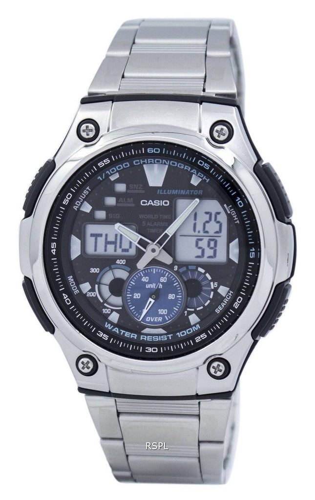 Casio Chronograph World Time Analog Digital AQ-190WD-1AV AQ190WD-1AV Herreur