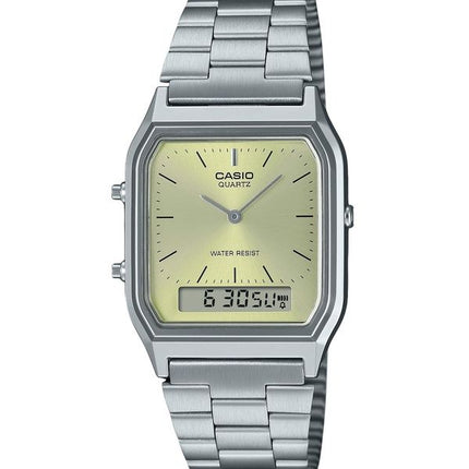 Casio Vintage Analog Digital Light Champagne Urskive Quartz AQ-230A-9AMQY Unisex Ur