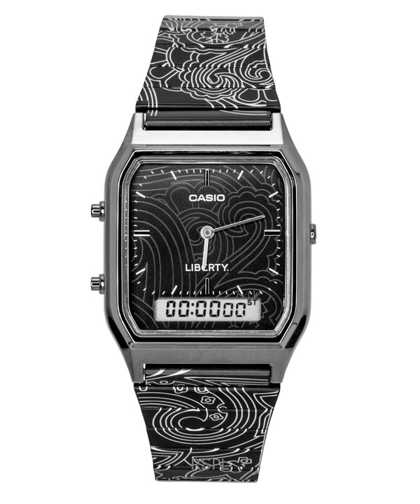 Casio Vintage Liberty Analog Digital Sort Urskive Quartz AQ-230EBLT-1A Unisex Ur