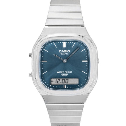 Casio Vintage Analog Digital Rustfrit Stål Himmelblå Skive Quartz AQ-240E-3A Unisex Ur