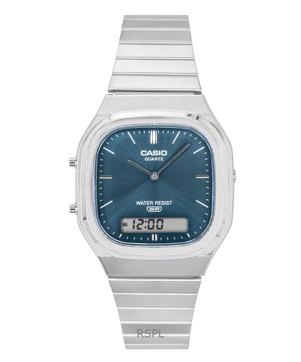 Casio Vintage Analog Digital Rustfrit Stål Himmelblå Skive Quartz AQ-240E-3A Unisex Ur